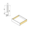 Cassetto esterno Vertex con regolazione 3D altezza 131mm, 40kg, spessore del pannello di 18mm, profondità 350mm, Acciaio
