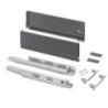 Cassetto esterno Vertex con regolazione 3D altezza 93mm, 40kg, spessore del pannello di 18mm, profondità 500mm, Acciaio