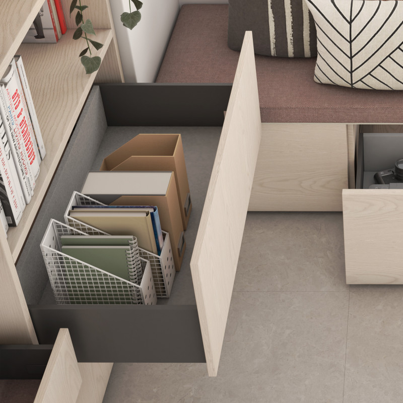 Cassetto esterno Simplex 25 kg, altezza 88 mm, profondità 440 mm, Acciaio, Verniciato bianco