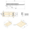 Cassetto esterno Simplex 25 kg, altezza 122 mm, profondità 440 mm, Acciaio, Verniciato bianco