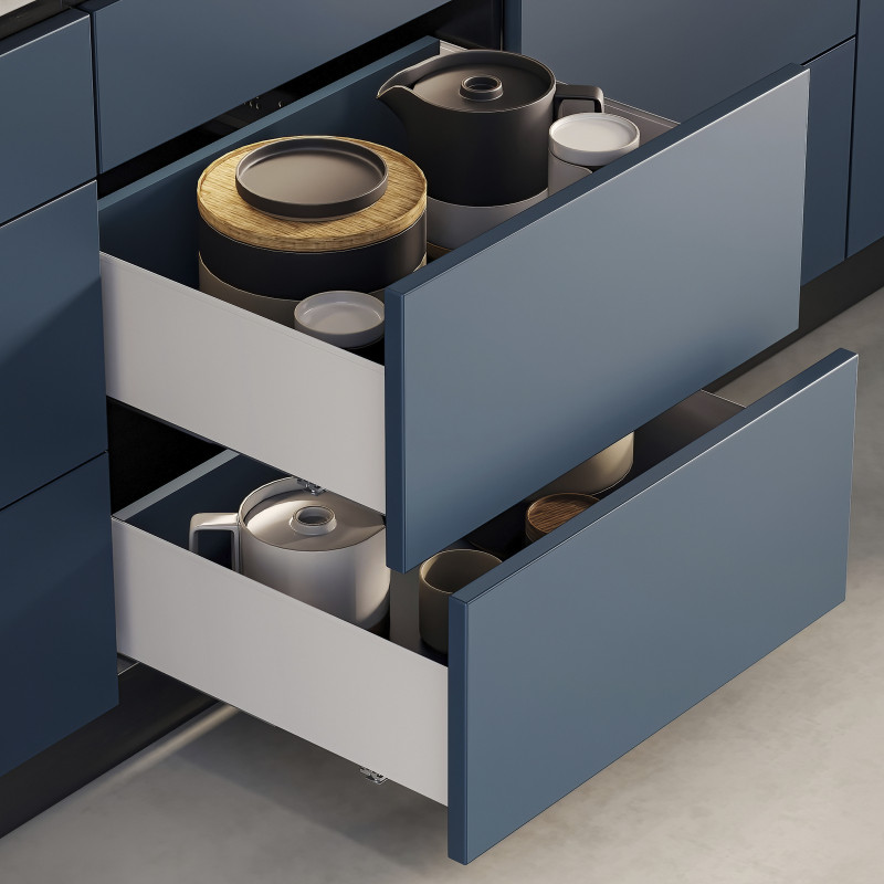 Emuca Cassetto esterno Simplex 25 kg, altezza 122 mm, profondità 490 mm, Acciaio, Grigio antracite