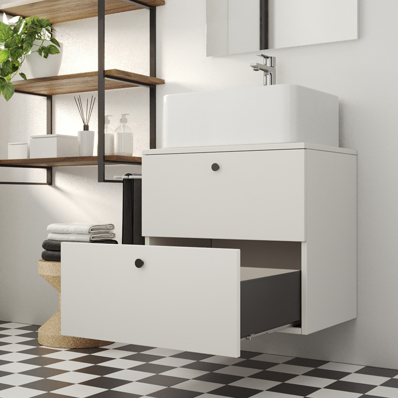 Cassetto esterno Simplex 25 kg, altezza 159 mm, profondità 490 mm, Acciaio, Verniciato bianco