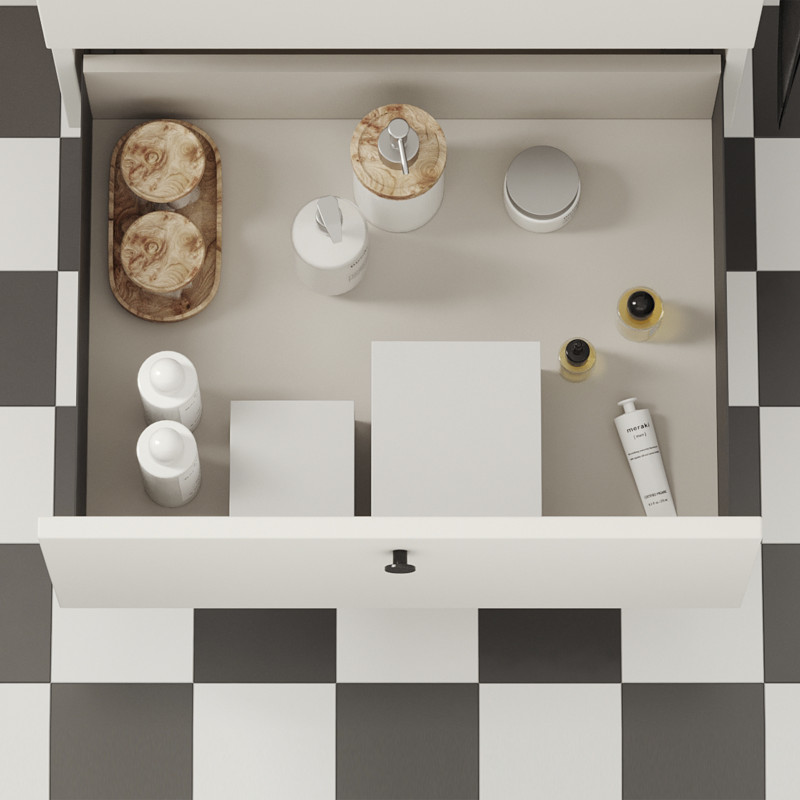 Cassetto esterno Simplex 25 kg, altezza 159 mm, profondità 490 mm, Acciaio, Verniciato bianco