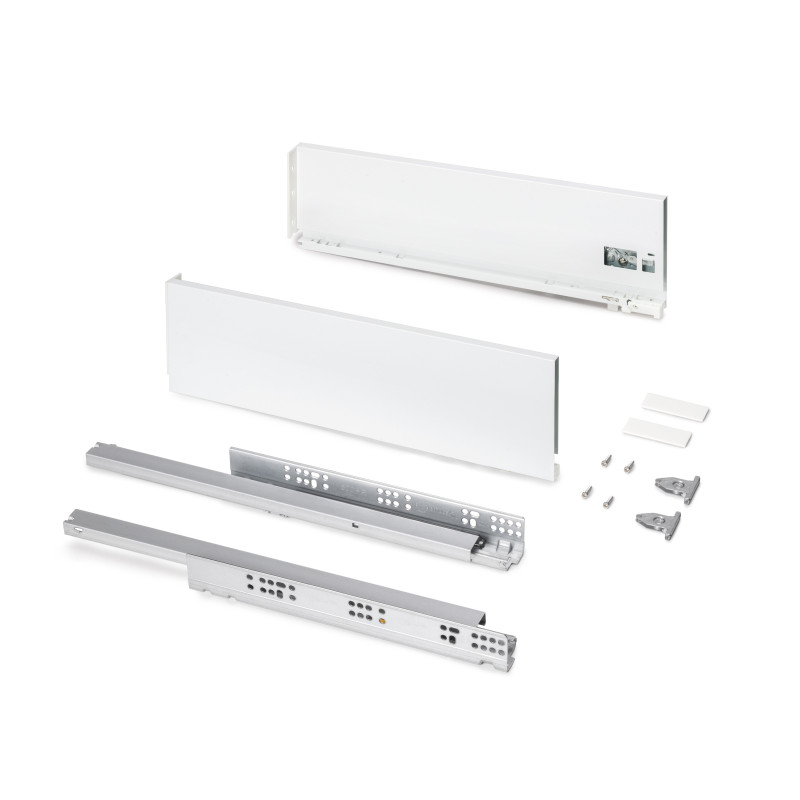 Cassetto esterno Protone 30kg, guide di estrazione totale con una chiusura soft, altezza 131mm, profondità 500mm, Acciaio