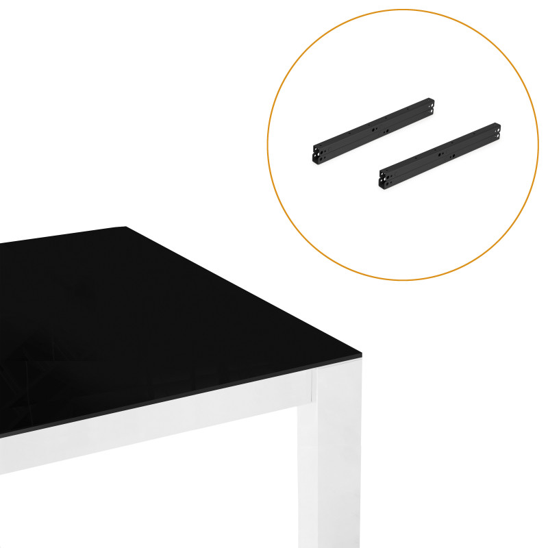 Set di meccanismi di sollevamento per tavolini, permette di alzare il tavolo di 192mm, Acciaio, Verniciato nero