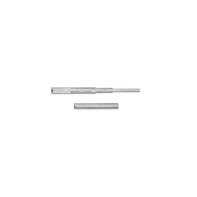 Set di guide a sfera per cassetti a estrazione totale, altezza 45 mm, lunghezza 350 mm, Acciaio, Zincato bianco