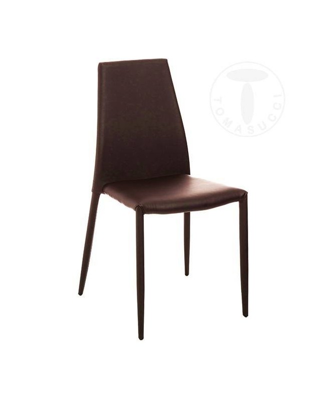 Sedia Lion in pelle ecologica - set da 4 marrone