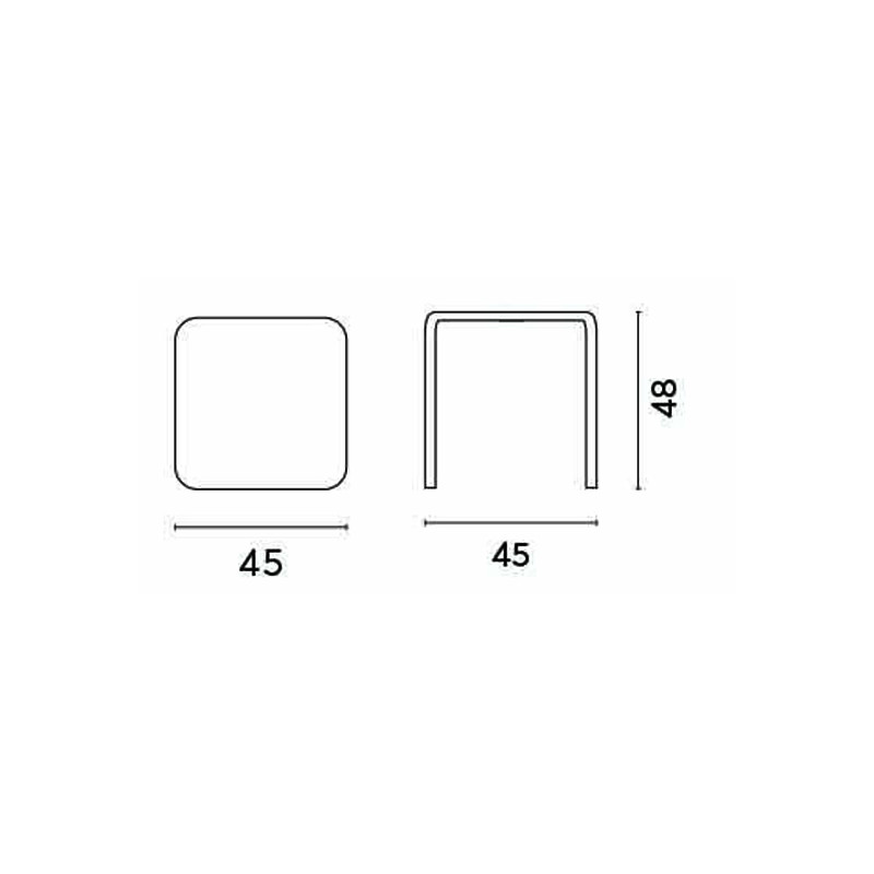 Tavolino 45x45 Polipropilene Antracite Moia