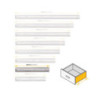 Set di guide a sfera per cassetti a estrazione totale, altezza 45 mm, lunghezza 350 mm, Acciaio, Zincato bianco