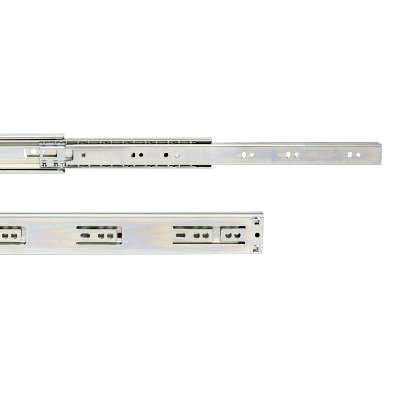 Set di guide a sfera per cassetti a estrazione totale, altezza 45 mm, lunghezza 400 mm, Acciaio, Zincato bianco