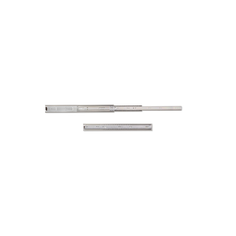 Set di guide a sfera per cassetti a estrazione totale, altezza 45 mm, lunghezza 450 mm, Acciaio, Zincato bianco