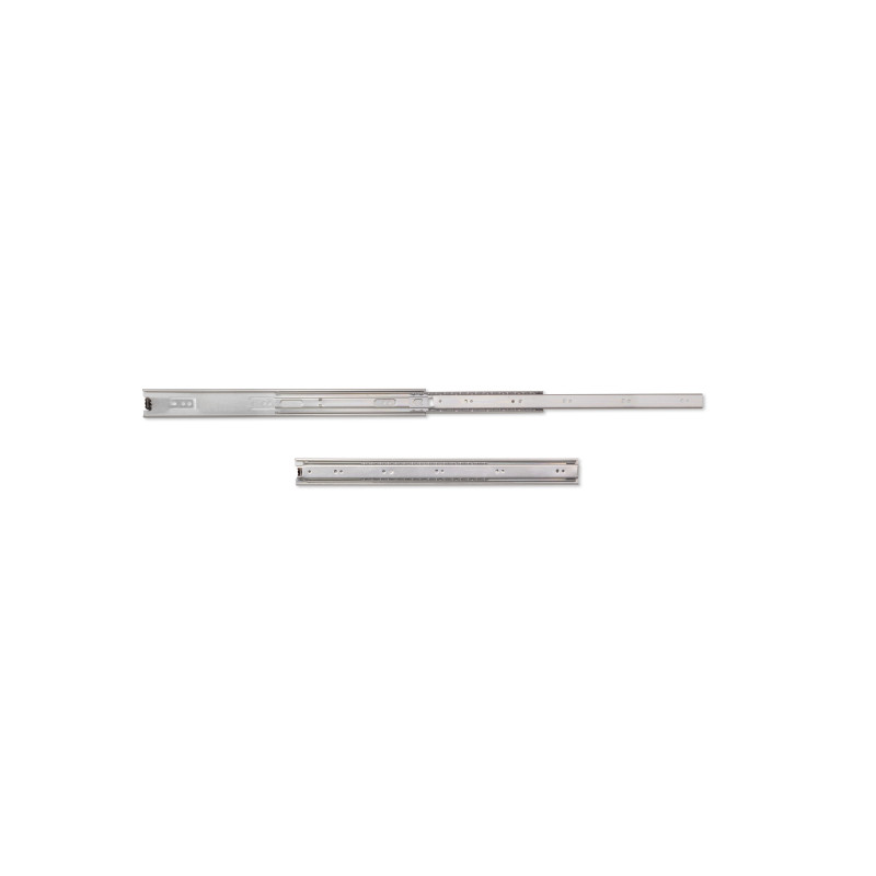 Set di guide a sfera per cassetti a estrazione totale, altezza 45 mm, lunghezza 500 mm, Acciaio, Zincato bianco