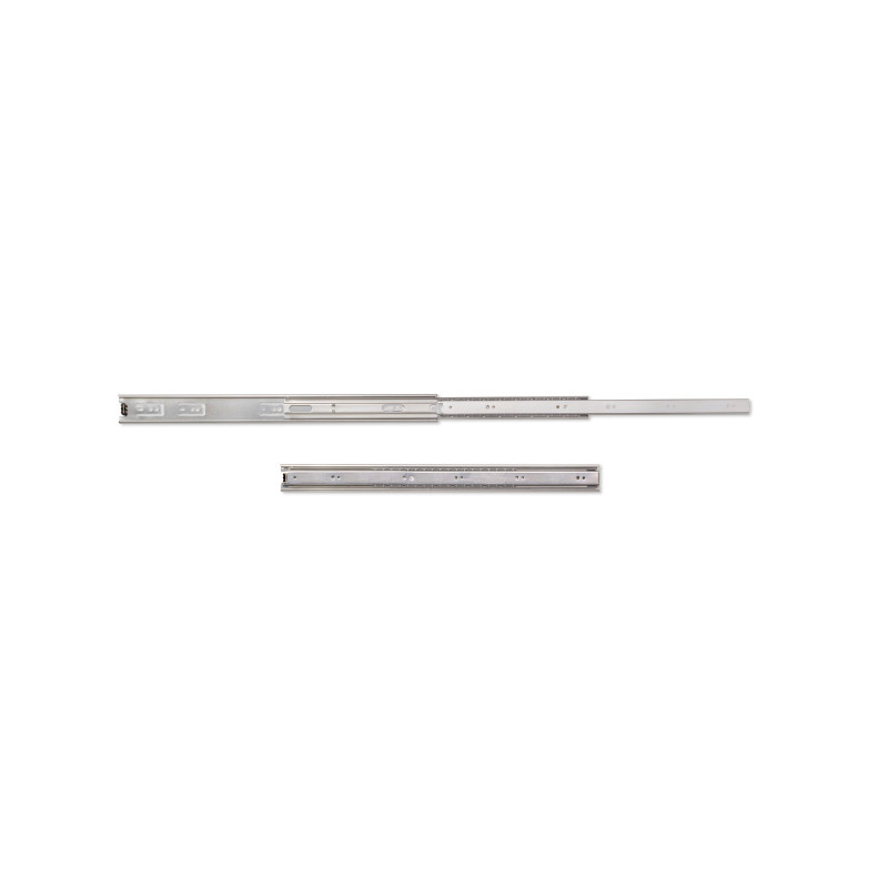Set di guide a sfera per cassetti a estrazione totale, altezza 45 mm, lunghezza 600 mm, Acciaio, Zincato bianco