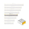 Set di guide a sfera per cassetti a estrazione totale, altezza 45 mm, lunghezza 450 mm, Acciaio, Zincato bianco