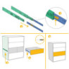 Set di guide a sfera per cassetti a estrazione totale, altezza 45 mm, lunghezza 600 mm, Acciaio, Zincato bianco