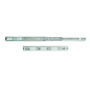 Set di guide a sfere per cassetti con estrazione totale, altezza 45 mm, lunghezza 450 mm, Acciaio, Zincato bianco