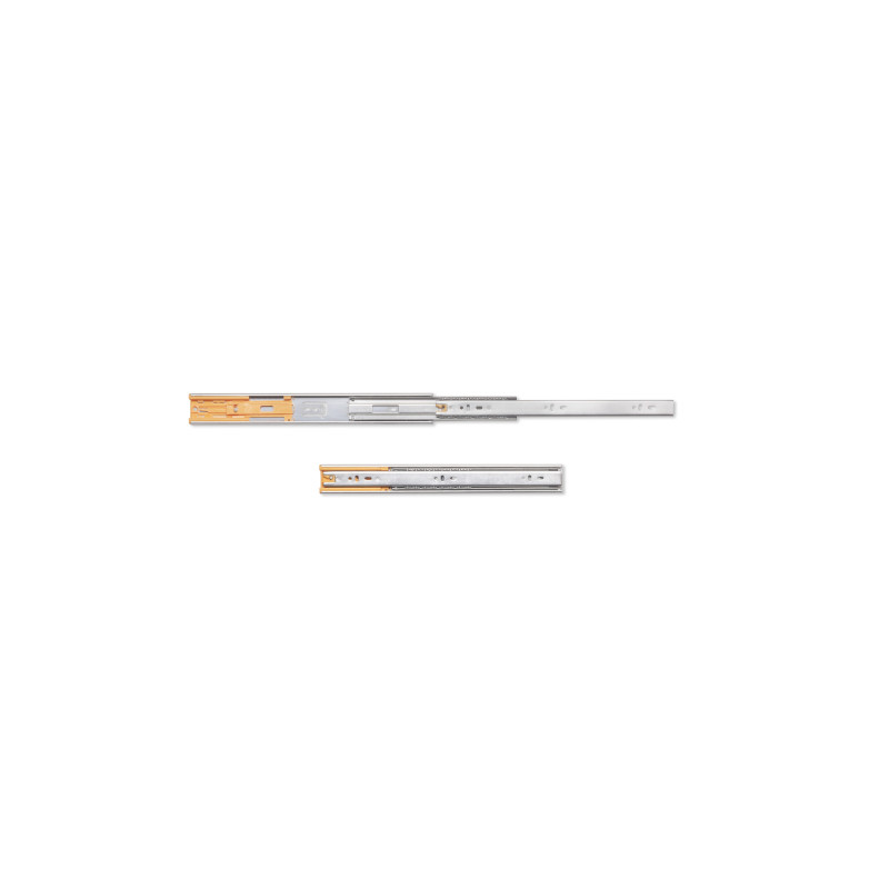 Set di guide a sfere per cassetti con estrazione totale e chiusura soft, altezza 45 mm, lunghezza 400 mm, Acciaio, Zincato