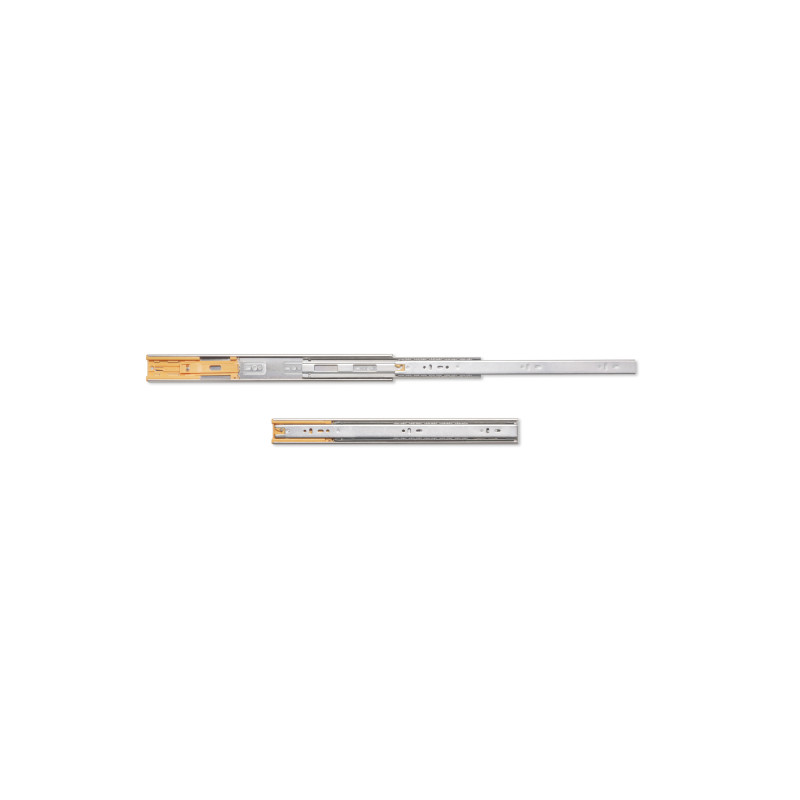Set di guide a sfere per cassetti con estrazione totale e chiusura soft, altezza 45 mm, lunghezza 450 mm, Acciaio, Zincato