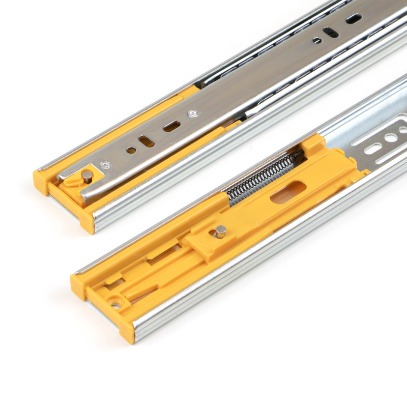 Set di guide a sfere per cassetti con estrazione totale e chiusura soft, altezza 45 mm, lunghezza 350 mm, Acciaio, Zincato