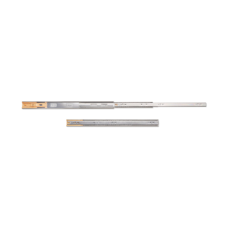 Set di guide a sfere per cassetti con estrazione totale e chiusura soft, altezza 45 mm, lunghezza 600 mm, Acciaio, Zincato