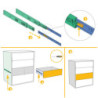 Set di guide a sfere per cassetti con estrazione totale e chiusura soft, altezza 45 mm, lunghezza 650 mm, Acciaio, Zincato