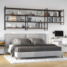 Kit di scaffali Lader con struttura e ripiani, altezza 1150 mm, Acciaio, Verniciato nero e Legno