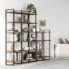 Kit di scaffali Lader con struttura e ripiani, altezza 1150 mm, Acciaio, Verniciato nero e Legno