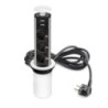 Multipresa estraibile Vertikal, 3 prese Schuko, 2 USB tipo A, Tecnoplastica e Alluminio, Verniciato nero
