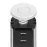 Multipresa estraibile Vertikal, 3 prese Schuko, 2 USB tipo A, Tecnoplastica e Alluminio, Verniciato nero