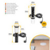 Multipresa estraibile Vertikal, 3 prese Schuko, 2 USB tipo A, Tecnoplastica e Alluminio, Verniciato nero