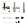 Multipresa estraibile Vertikal, 3 prese Schuko, 2 USB tipo A, Tecnoplastica e Alluminio, Verniciato nero