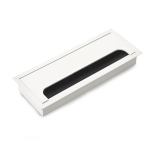 Passacavi da tavolo Emuca Quadrum, rettangolare, 269x80 mm, da incasso, Alluminio, Verniciato nero