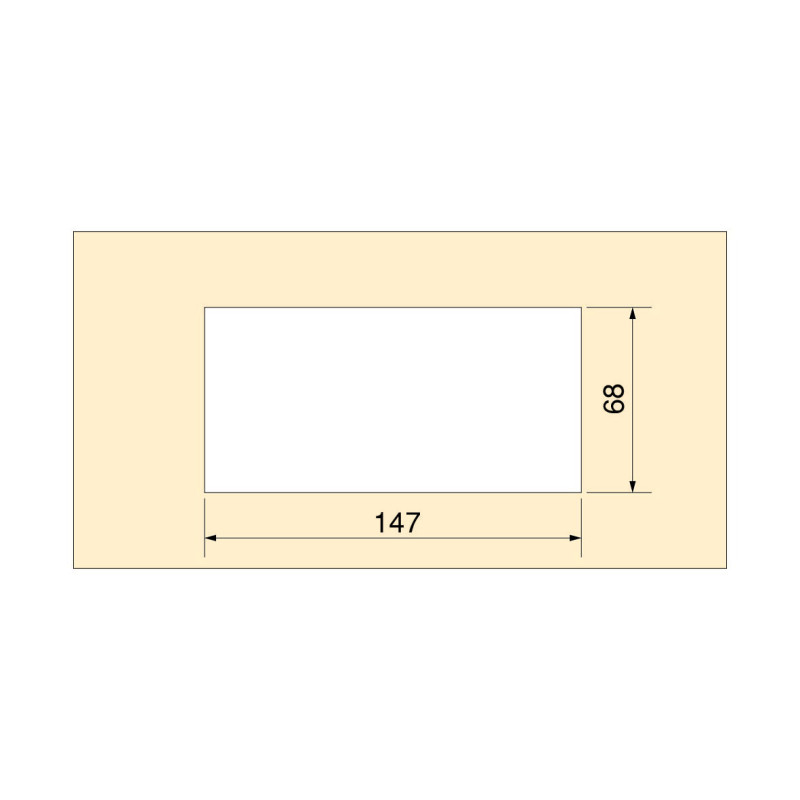 Passacavi da tavolo Emuca Quadrum, rettangolari, 269x80 mm, da incasso, Alluminio, Verniciato bianco