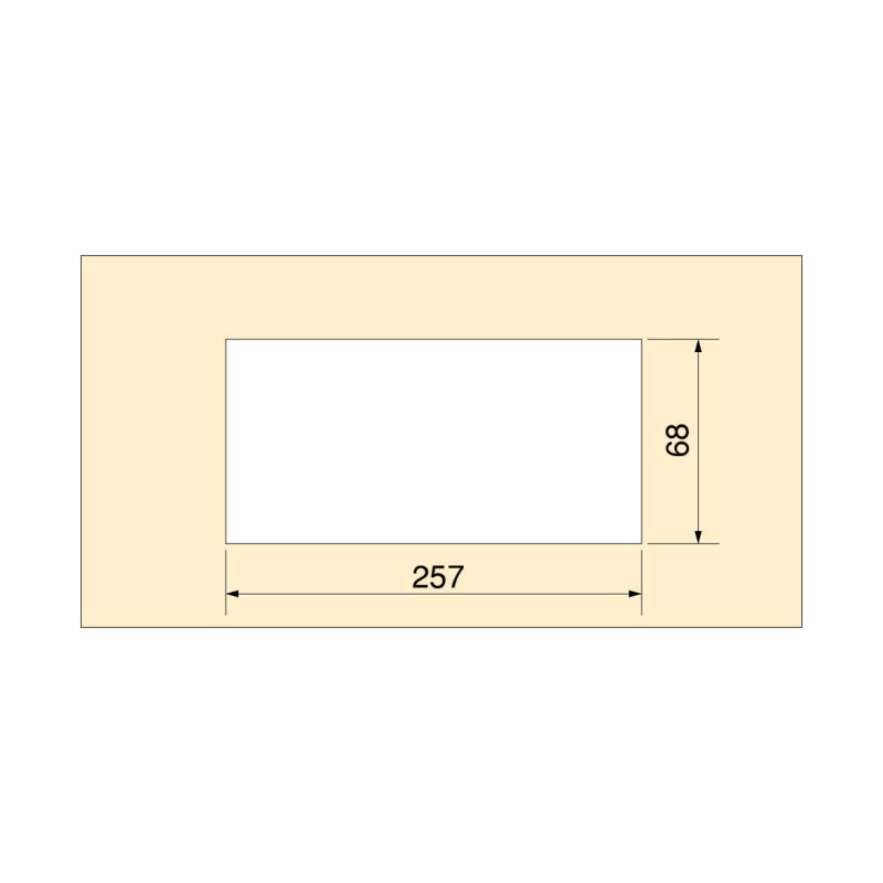 Passacavi da tavolo Emuca Quadrum, rettangolare, 269x80 mm, da incasso, Alluminio, Verniciato nero