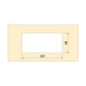 Passacavi da tavolo Emuca Quadrum, rettangolare, 269x80 mm, da incasso, Alluminio, Verniciato nero