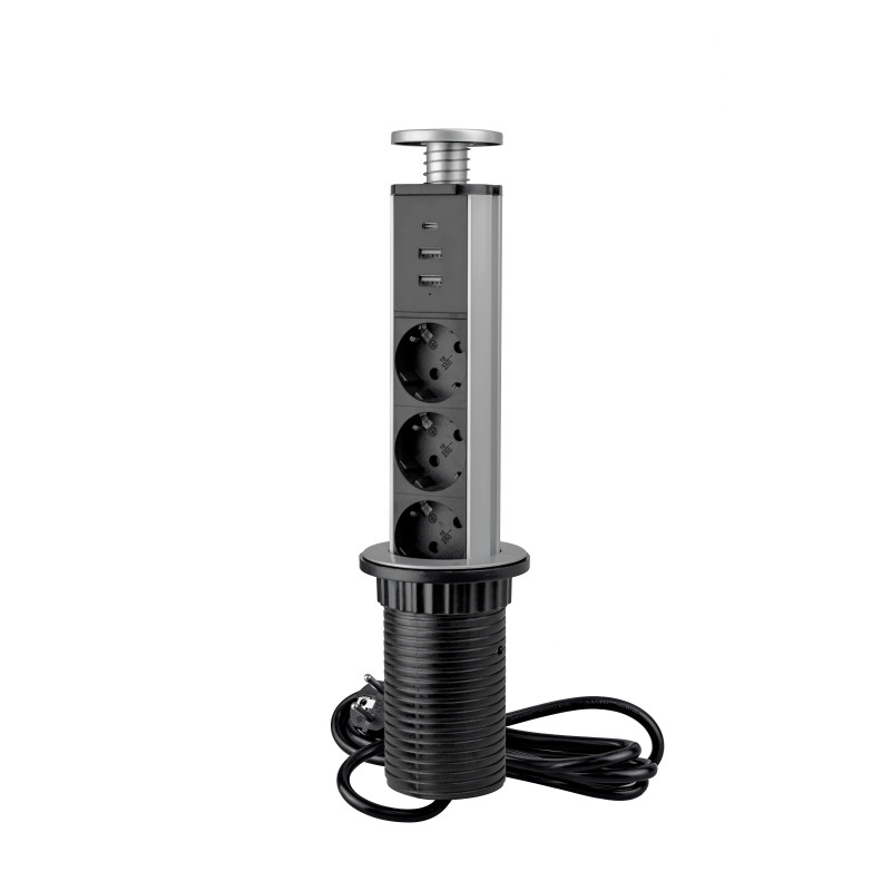 Luce LED Kraz ricaricabile via USB con sensore di movimento, Luce Bianco naturale 4.000K, Tecnoplastica, Grigio metallizza