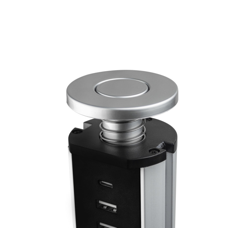 Luce LED Kraz ricaricabile via USB con sensore di movimento, Luce Bianco naturale 4.000K, Tecnoplastica, Grigio metallizza