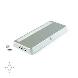 Multiconnettore da tavolo Atom 14, 130x115 mm, 1 presa Schuko, 2 USB tipo A, 1 HDMI, Acciaio e Tecnoplastica e Alluminio