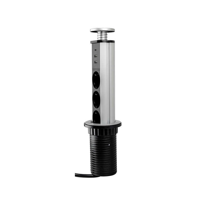 Luce LED Kraz ricaricabile via USB con sensore di movimento, Luce Bianco naturale 4.000K, Tecnoplastica, Grigio metallizza