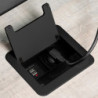 Multiconnettore da tavolo Atom 26 Lite, 225x111 mm, 2 prese Schuko, 1 USB Tipo A, 1 USB Tipo C, Zama-Acciaio-Plastica, Bia