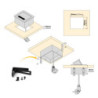 Multiconnettore da tavolo Atom 26 Lite, 225x111 mm, 2 prese Schuko, 1 USB Tipo A, 1 USB Tipo C, Zama-Acciaio-Plastica, Bia