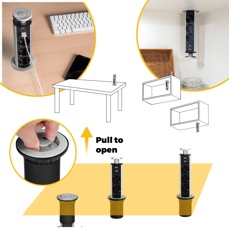 Luce LED Kraz ricaricabile via USB con sensore di movimento, Luce Bianco naturale 4.000K, Tecnoplastica, Grigio metallizza