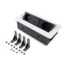 Multiconnettore da tavolo Atom 26 Lite, 225x111mm, 2 prese Schuko, 1 USB Tipo A, 1 USB Tipo C, Zama-Acciaio-Plastica, Nero