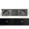 Multiconnettore da tavolo Atom 26 Lite, 225x111mm, 2 prese Schuko, 1 USB Tipo A, 1 USB Tipo C, Zama-Acciaio-Plastica, Nero
