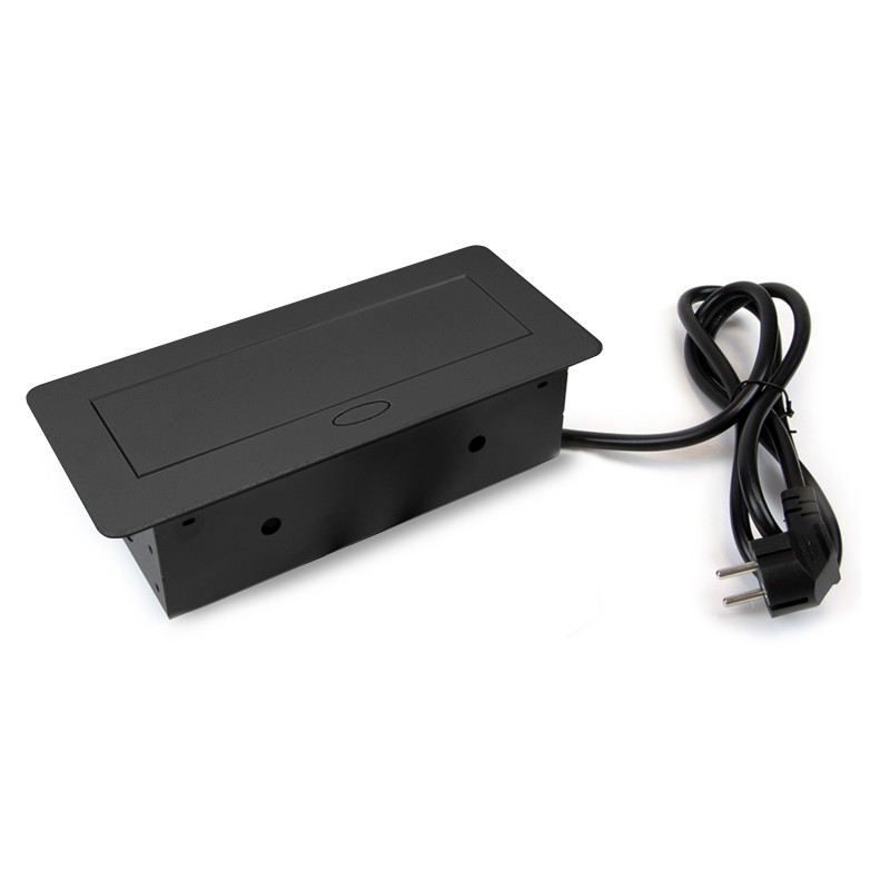Multiconnettore da tavolo Atom 26 Lite, 225x111 mm, 2 prese Schuko, 1 USB Tipo A, 1 USB Tipo C, Zama-Acciaio-Plastica, Gri