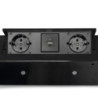 Multiconnettore da tavolo Atom 26 Lite, 225x111 mm, 2 prese Schuko, 1 USB Tipo A, 1 USB Tipo C, Zama-Acciaio-Plastica, Gri
