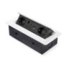 Multiconnettore Atom 26, 225x111mm, 2 prese Schuko, 1 USB Tipo A, 1 USB Tipo C, 1 RJ45, 1 HDMI, Zama-Acciaio-Plastica, Ner