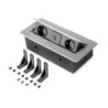 Multiconnettore Atom 26, 225x111mm, 2 prese Schuko, 1 USB Tipo A, 1 USB Tipo C, 1 RJ45, 1 HDMI, Zama-Acciaio-Plastica, Bia