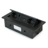 Multiconnettore Atom 26, 225x111mm, 2 prese Schuko, 1 USB tipo A, 1 USB tipo C, 1 RJ45, 1 HDMI, Zama-Acciaio-Plastica, Gri