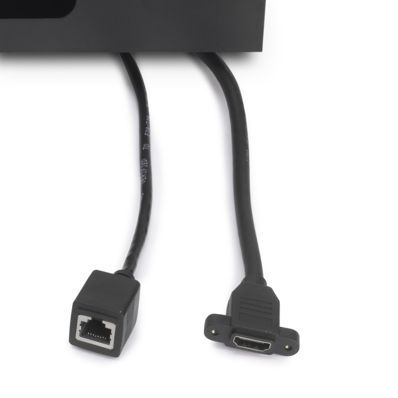 Multiconnettore Atom 26, 225x111mm, 2 prese Schuko, 1 USB Tipo A, 1 USB Tipo C, 1 RJ45, 1 HDMI, Zama-Acciaio-Plastica, Ner